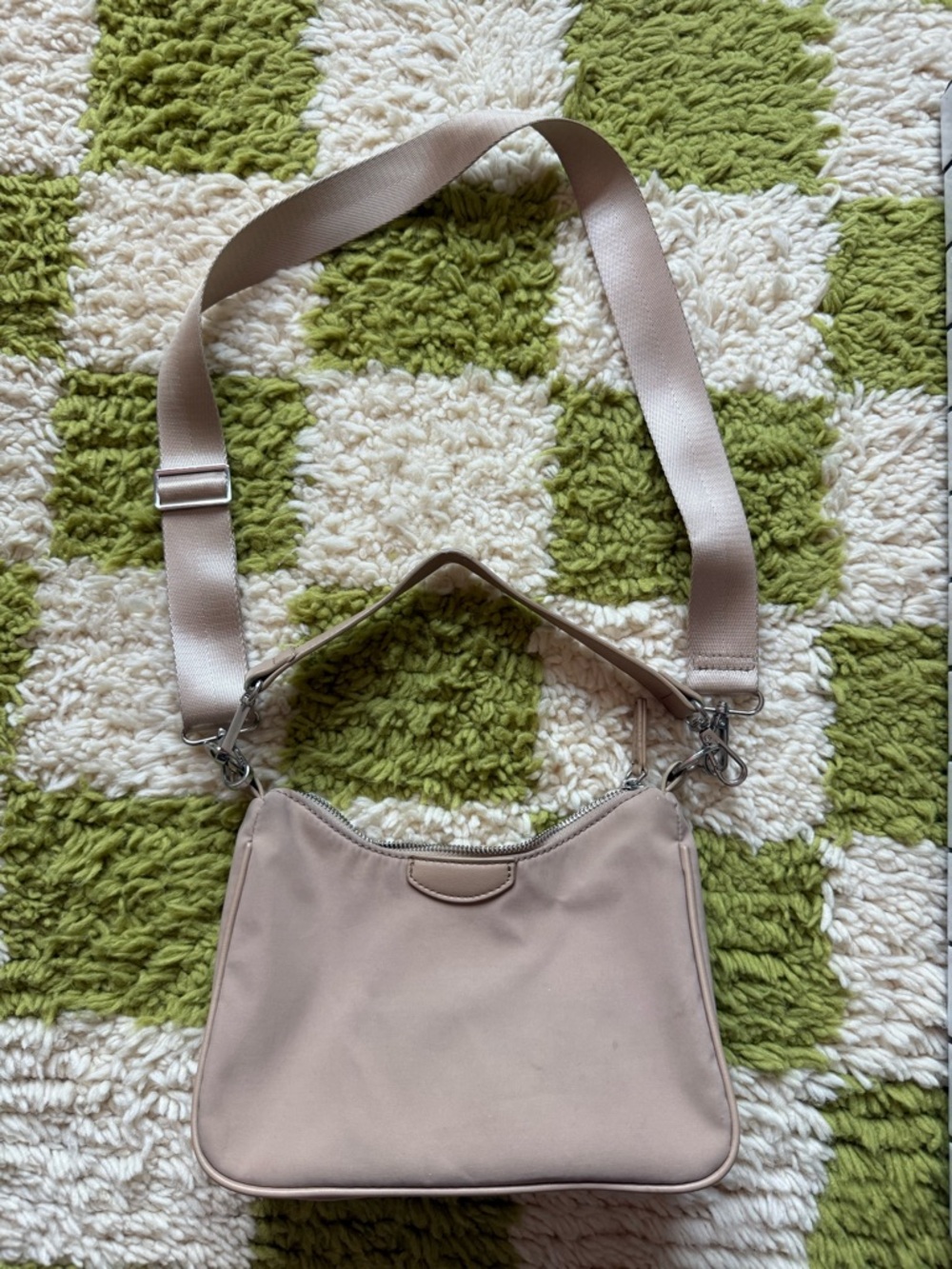 Mango taupe crossbody bag with wide adjustable strap